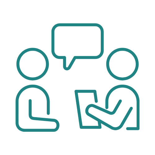 Consultation icon teal, transparent background